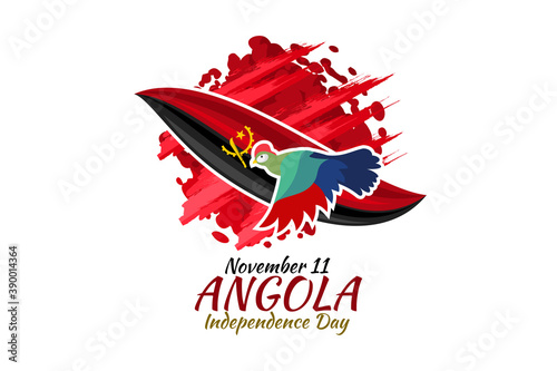 November 11, Independence day of Angola vector illustration. Suitable for greeting card, poster and banner.