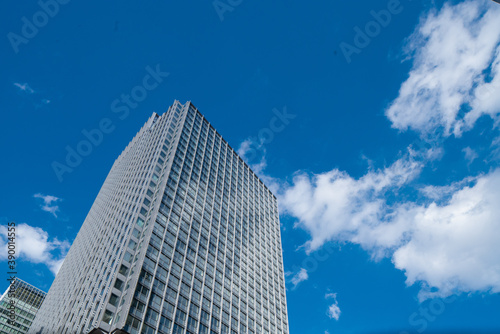 Marunouchi skyscraper in front of Tokyo station under the blue sky in the center of Japan photo