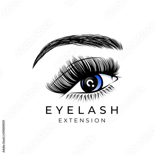 Luxury Beauty Eyelashes Extension Logo Design
