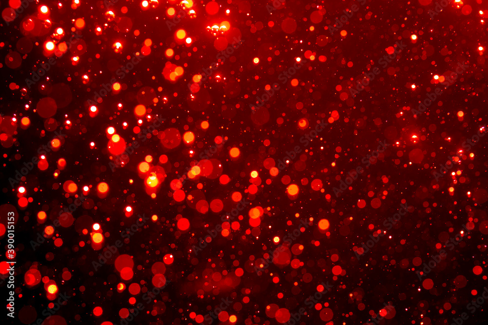 Abstract red bokeh with black background