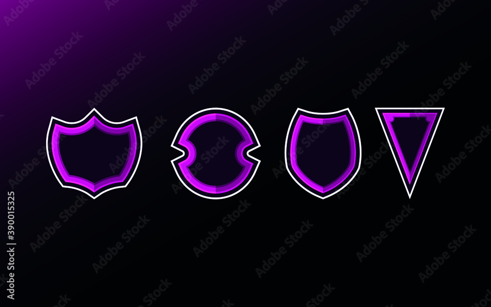 Set of shield emblem vector sign icon for esport logo game Stock Vector ...