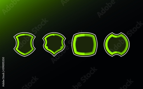 Set of shield emblem vector sign icon for esport logo game