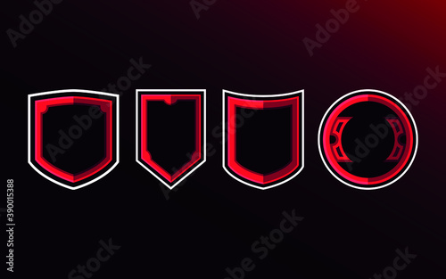 Set of shield emblem vector sign icon for esport logo game