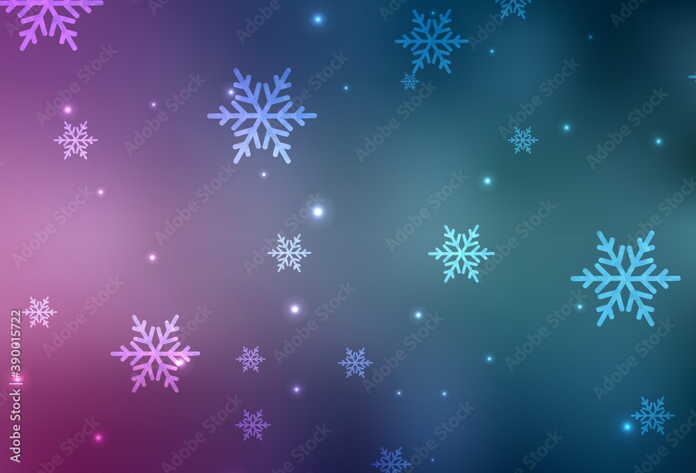 Light Blue, Red vector pattern in Christmas style.