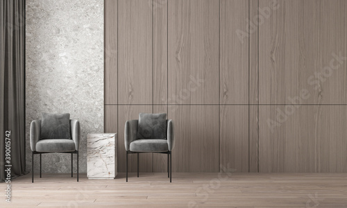 Fototapeta Naklejka Na Ścianę i Meble -  Modern Style Interior of luxury living room and w wood all texture background