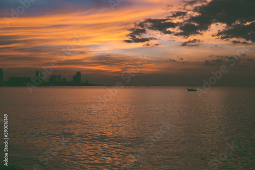 Sea sky beach with nature sunset