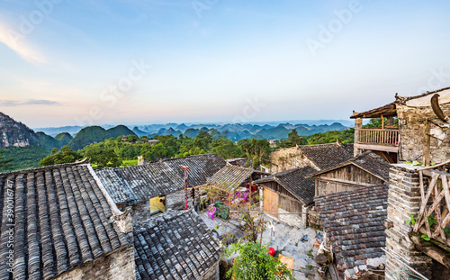 Sunny afternoon scenery of Millennium Yao Village in Liannan County, Qingyuan, Guangdong photo