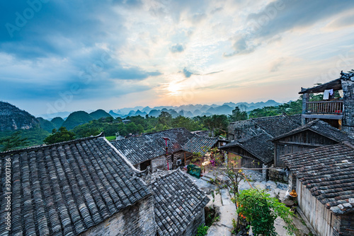 Sunny afternoon scenery of Millennium Yao Village in Liannan County, Qingyuan, Guangdong photo