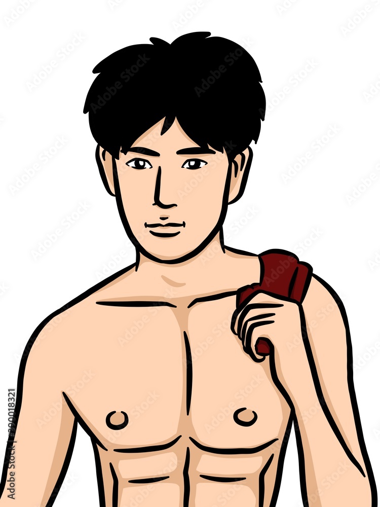 Fototapeta premium cartoon cute man on white background