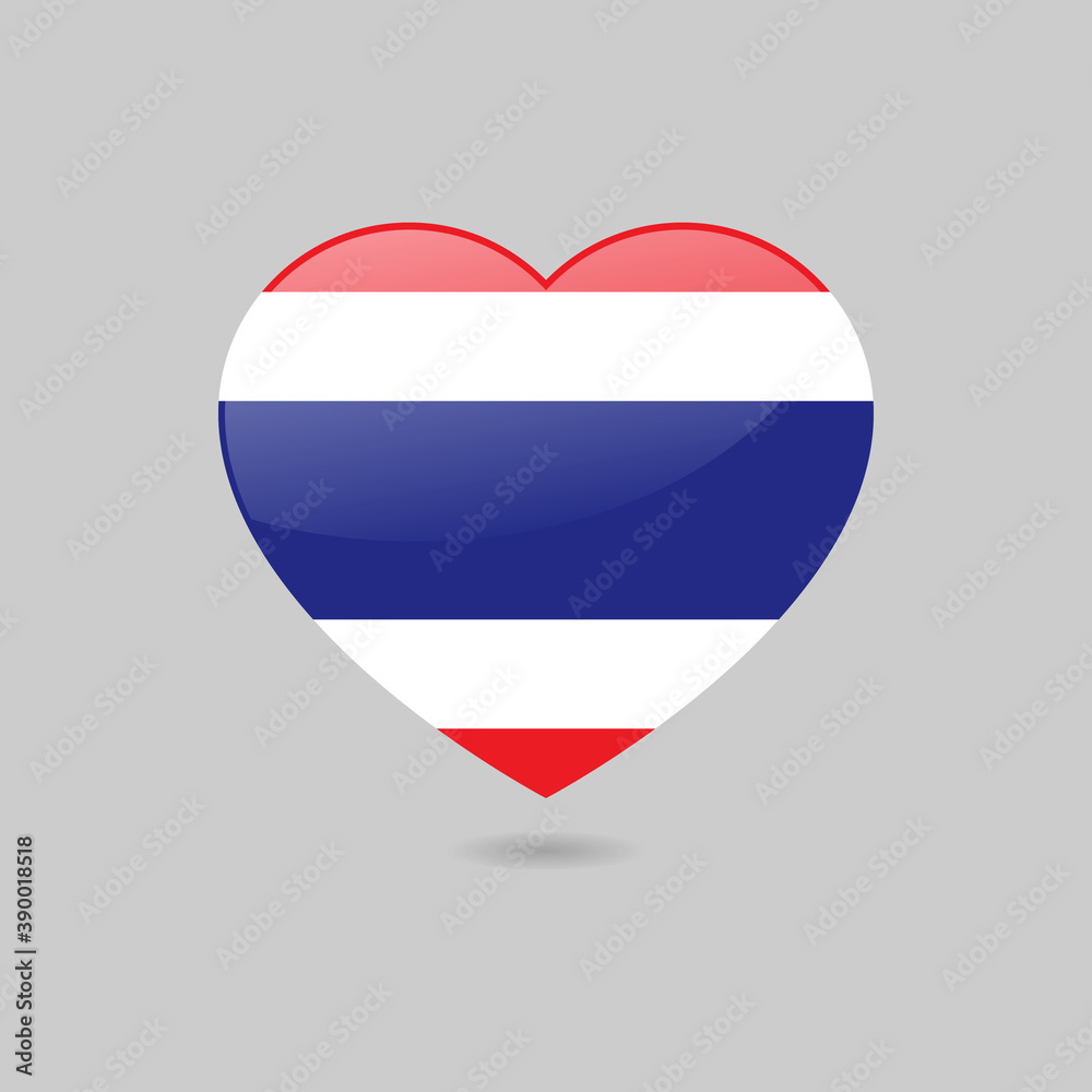 Vector Glossy Thailand Flag Heart Vector Glossy Thailand Flag Heart