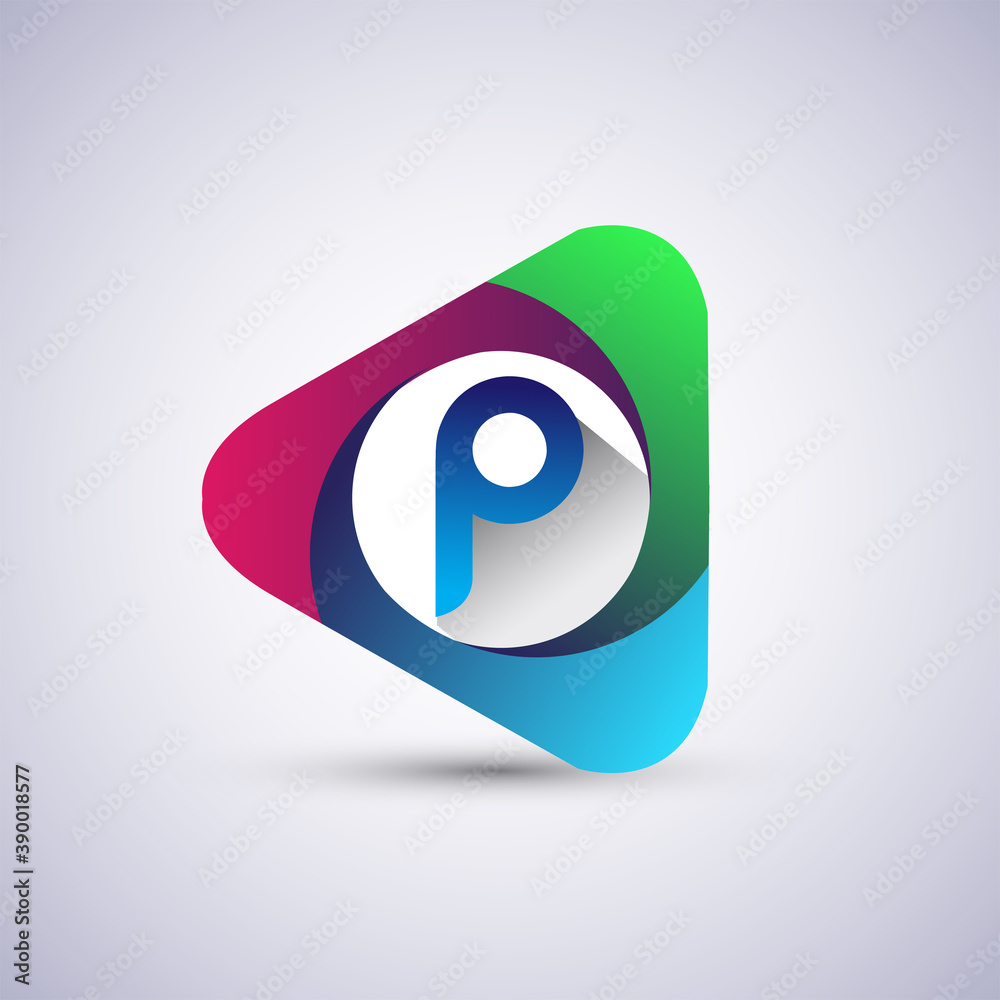 P letter colorful logo in the triangle shape, Vector design template elements for your Business or company identity. P letter colorful logo in the triangle shape, Vector design template elements for your Business or company identity.