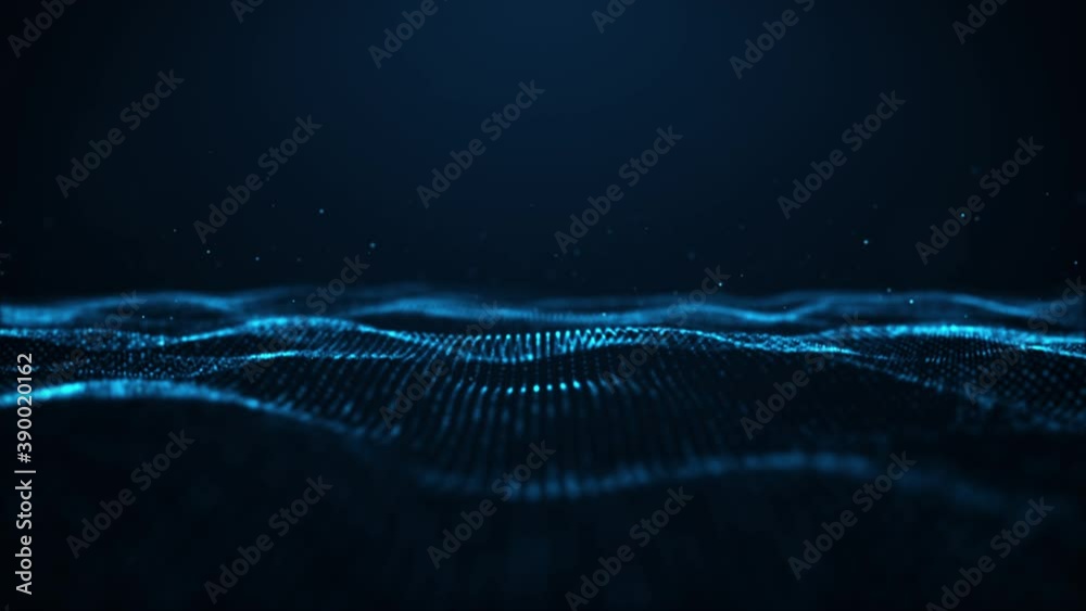 Abstract digital particle wave and light abstract background ,animation cyber or technology background.	