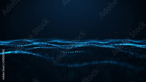 Abstract digital particle wave and light abstract background ,animation cyber or technology background.	