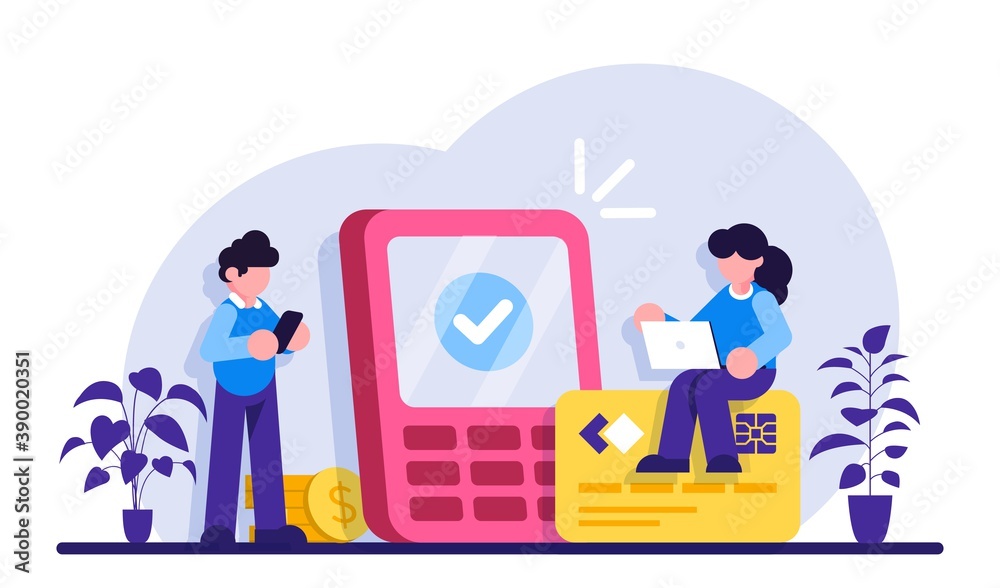 Payment options concept. Financial transactions, money operations. cash and cashless, contactless payment. Credit card shopping idea design element. Modern flat illustration. Payment options concept. Financial transactions, money operations. cash and cashless, contactless payment. Credit card shopping idea design element. Modern flat illustration.