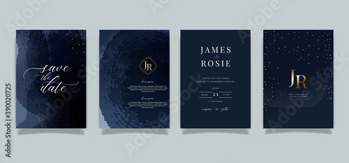 Luxury Social Media Wedding invite frame templates. Vector background. Mockup for social media banner. mobile Floral golden collage layout design.