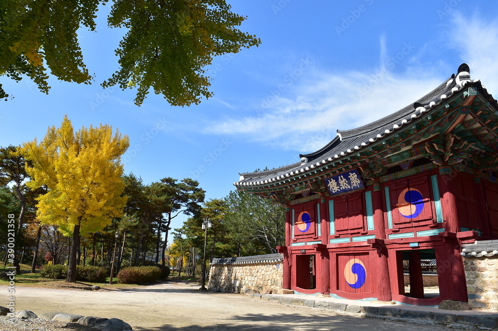 Pilamseowon Confucian Academy in Jangseong, Jeollanam-do province, South Korea. Filming on October 31, 2020