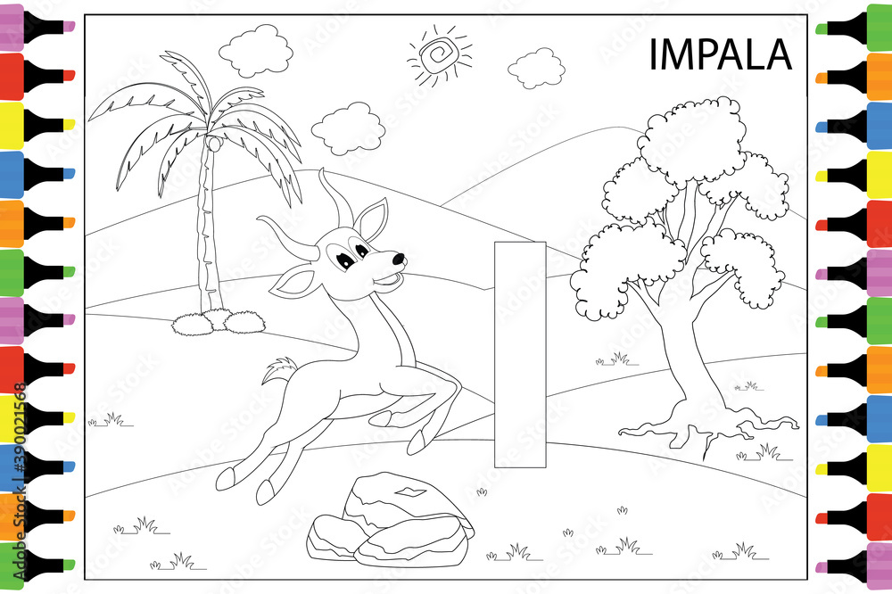 Fototapeta premium coloring animal for kids