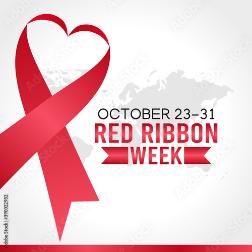 vector graphic of red ribbon week good for red ribbon week celebration. flat design. flyer design.flat illustration.