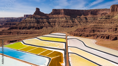 Εκτύπωση καμβά Aerial view of potash ponds near Moab Utah