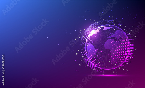 Global network connection. World map point and line composition concept of global business. Vector Illustration