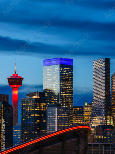 Calgary Downtown Night Sky