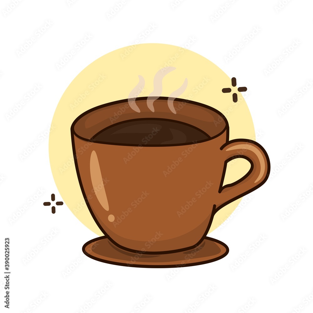 Vector graphics of hot coffee cup isolated on white background Vector graphics of hot coffee cup isolated on white background