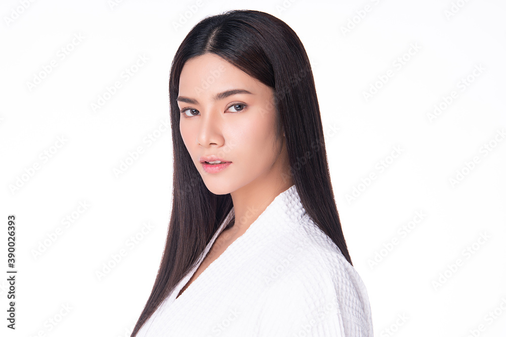 Beautiful young asian woman with clean fresh skin on white background, Face care, Facial treatment, Cosmetology, beauty and spa, Asian women portrait Beautiful young asian woman with clean fresh skin on white background, Face care, Facial treatment, Cosmetology, beauty and spa, Asian women portrait