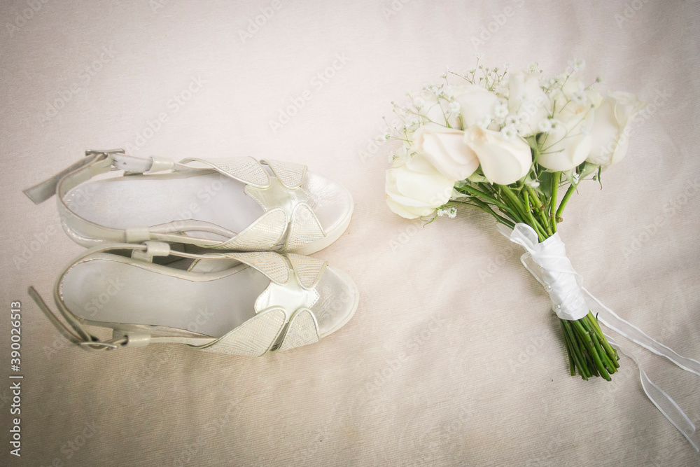 people having a wedding with flowers and details people having a wedding with flowers and details
