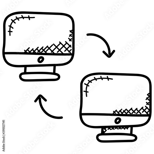 
Computer sharing via server network, client server 
