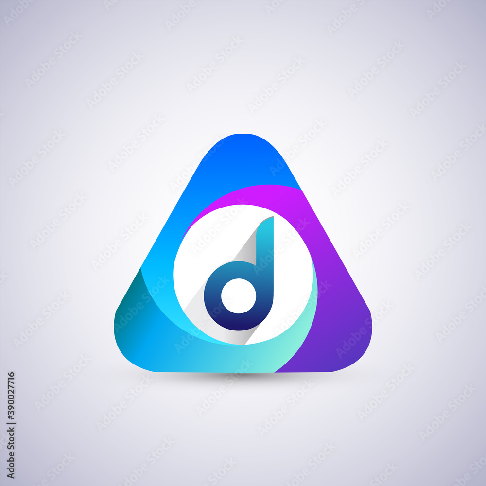 D letter colorful logo in the triangle shape, Vector design template elements for your Business or company identity. D letter colorful logo in the triangle shape, Vector design template elements for your Business or company identity.