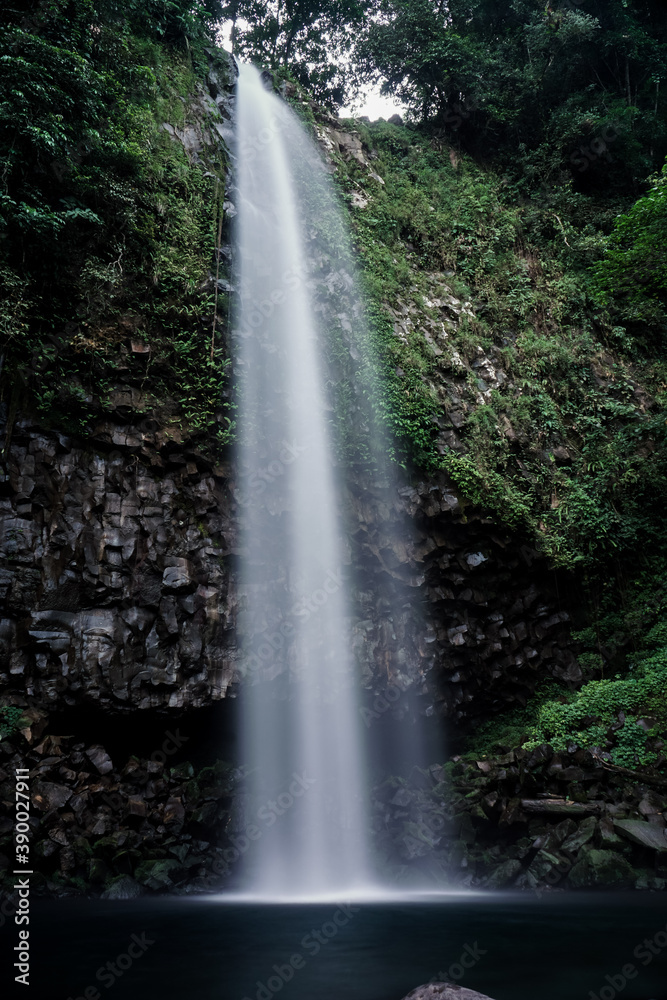 Beautiful Lembah Anai Waterfall in Padang Panjang, West Sumatra, Indonesia, Long-exposure waterfall photography