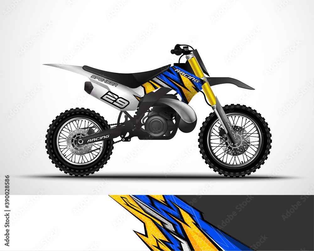 Motorcycle, Motocross wrap decal and vinyl sticker design. Motorcycle, Motocross wrap decal and vinyl sticker design.