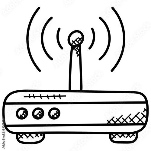 
An access point device with signals, wifi router
