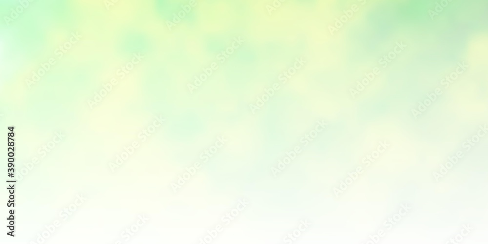 Light Green, Yellow vector pattern with clouds.
