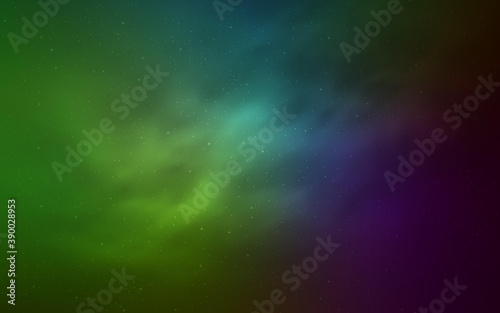 Light Pink, Green vector layout with cosmic stars.