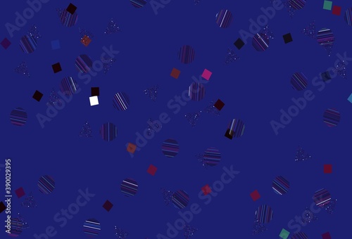 Light Multicolor vector template with crystals, circles, squares.