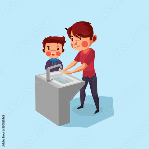 washing hands
