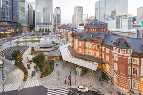 Fotografie, Obraz Tokyo Station with modern buildings in Tokyo city, Japan