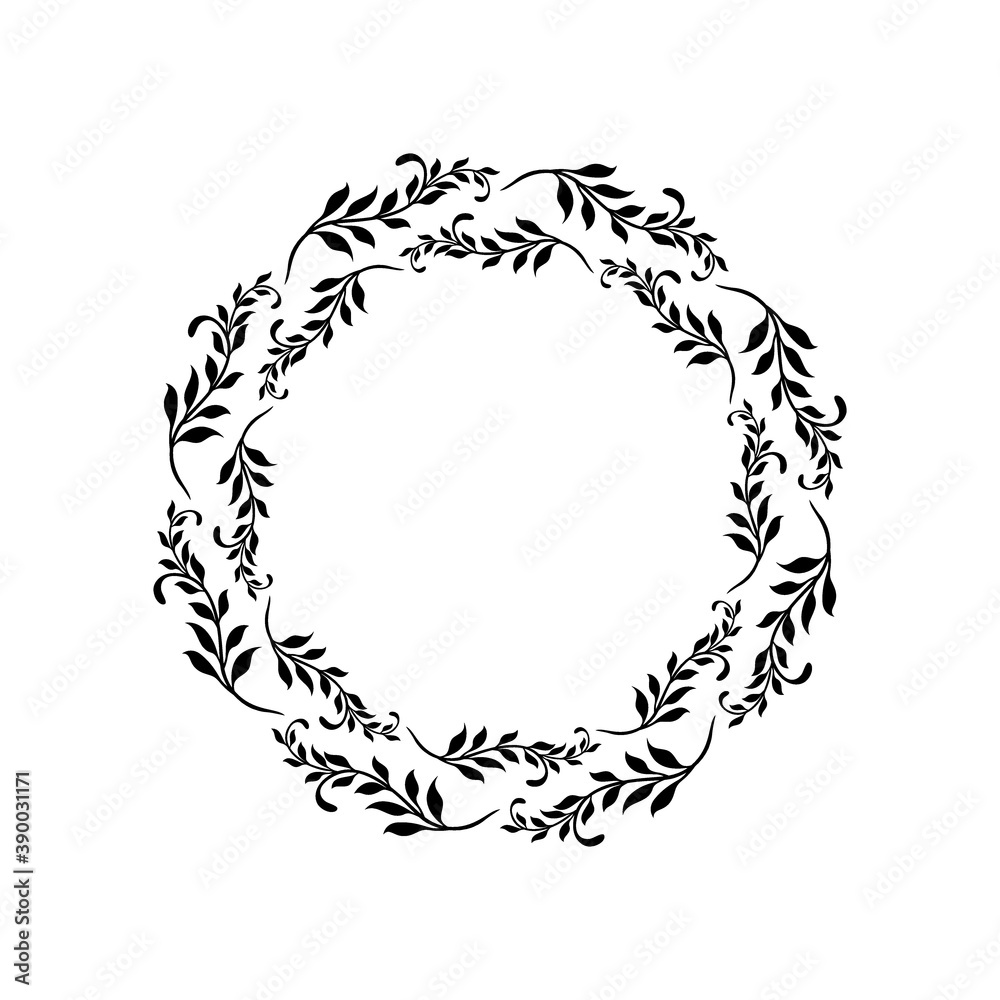 Round frame made of flowers. Vector illustration. Round frame made of flowers. Vector illustration.