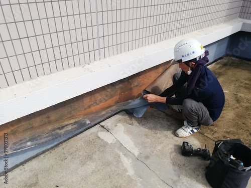 Naklejka 防水工事 下地施工状況