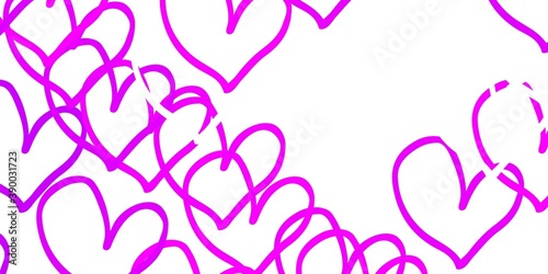 Light Pink vector backdrop with sweet hearts.