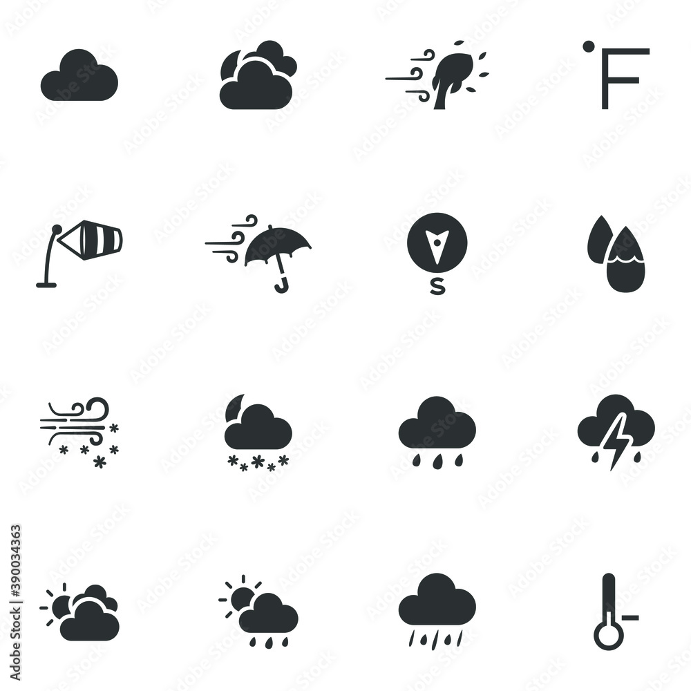 Obraz premium Weather & Climate Icons - Set 2