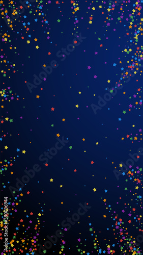 Festive extra confetti. Celebration stars. Rainbow