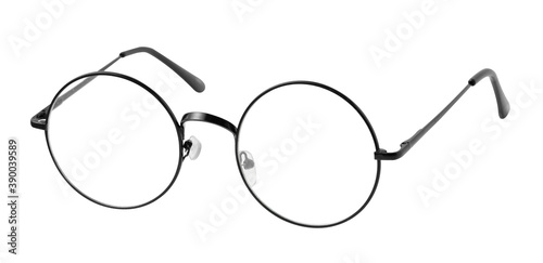 vintage glasses on white background
