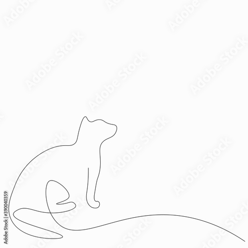 Cat on white background. Vector illustration