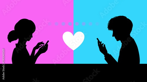 Online dating app on smartphone