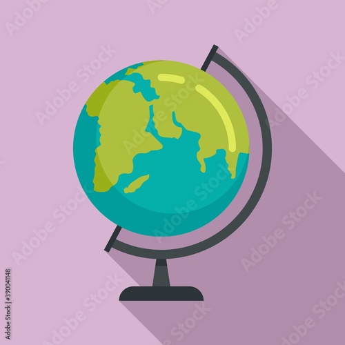 School globe icon. Flat illustration of school globe vector icon for web design