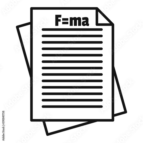 Newton force paper icon. Outline newton force paper vector icon for web design isolated on white background