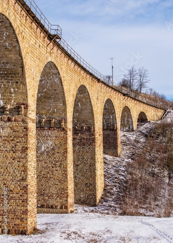 Viaduct in Plebanivka village, Ukraine photo