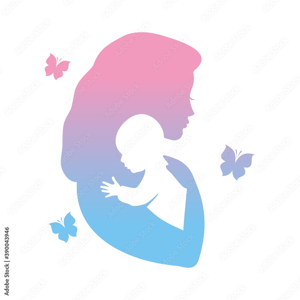 Girl with a baby in her arms Girl with a baby in her arms